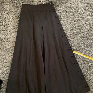 Anthropologie Elevenses Black Wide Leg High Waist Slacks